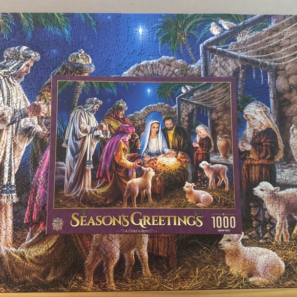 Masterpieces ~Bundle 3/$20~ 1000 Piece Puzzle A Child Is Born by Dona Gelsinger - Picture 8 of 12